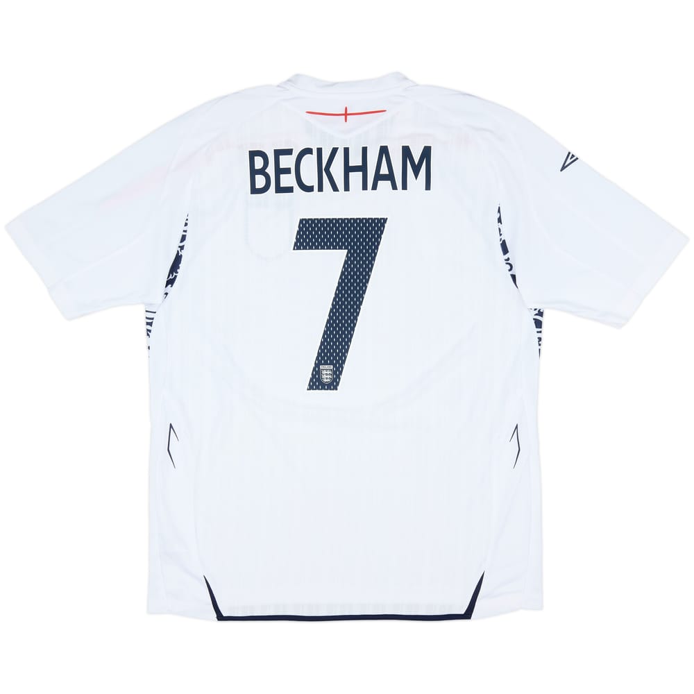 2007-09 England Home Shirt Beckham #7 - 7/10 - (XL)