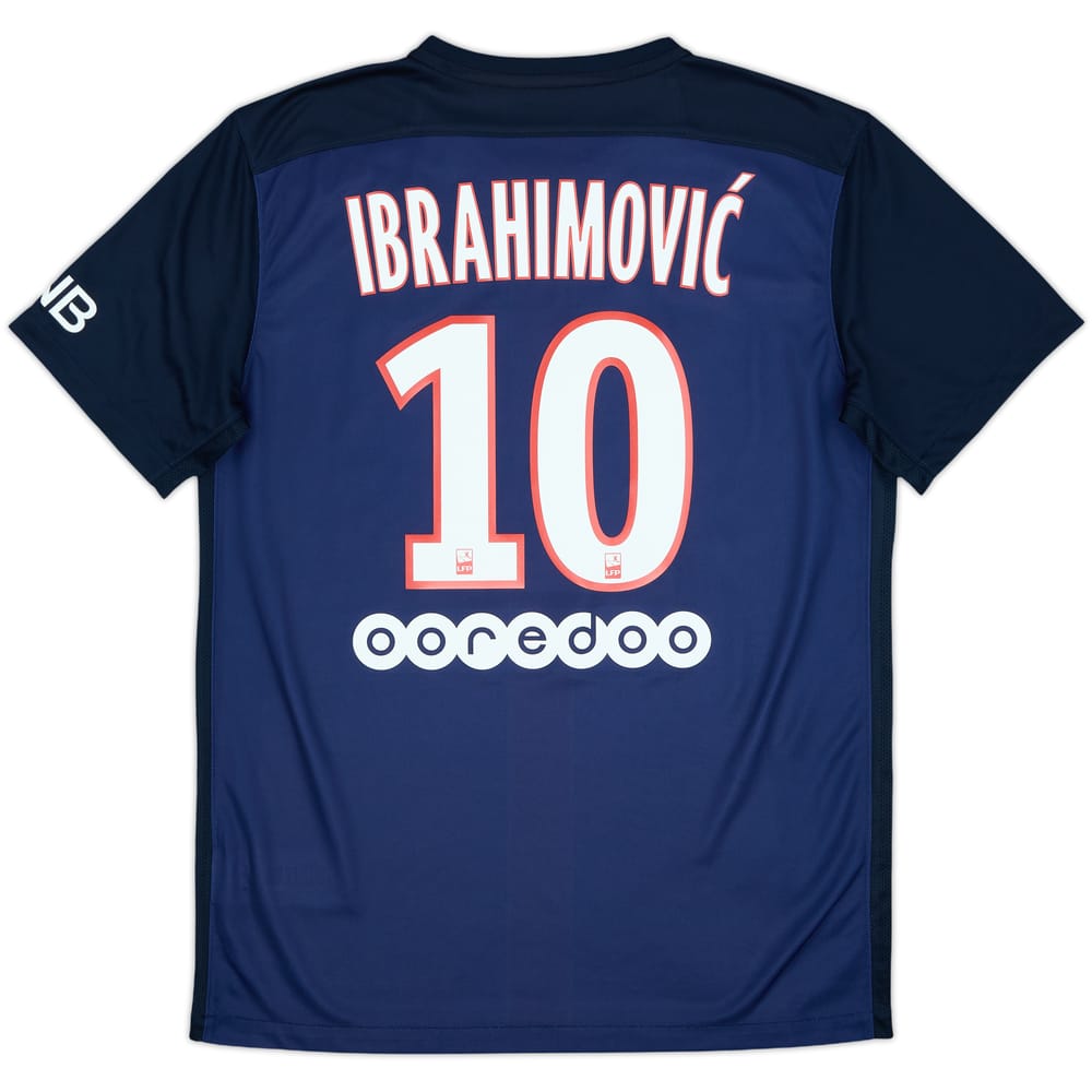 2015-16 Paris Saint-Germain Home Shirt Ibrahimovic #10 - 9/10 - (M)