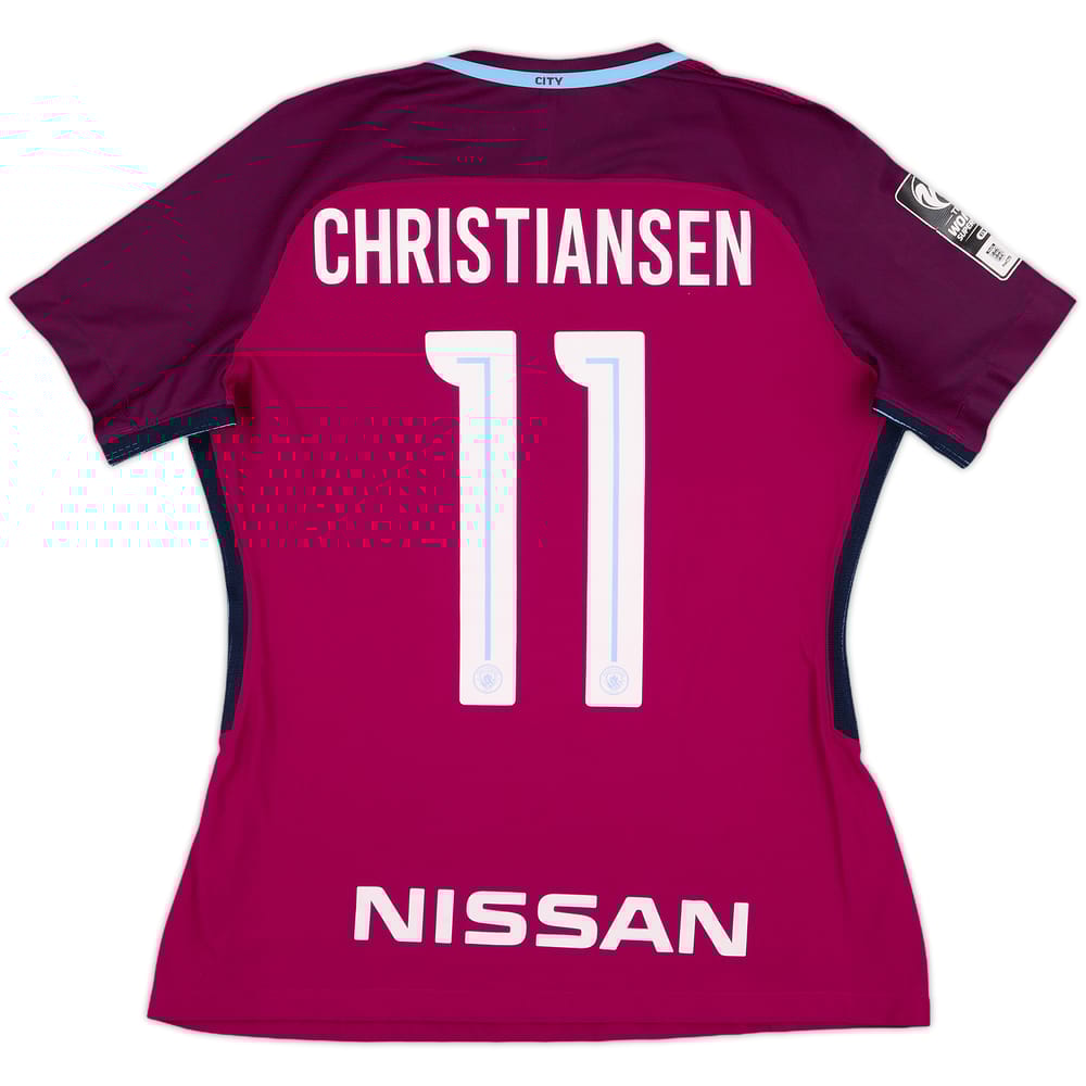2017-18 Manchester City Women Match Issue Away Shirt Christiansen #11