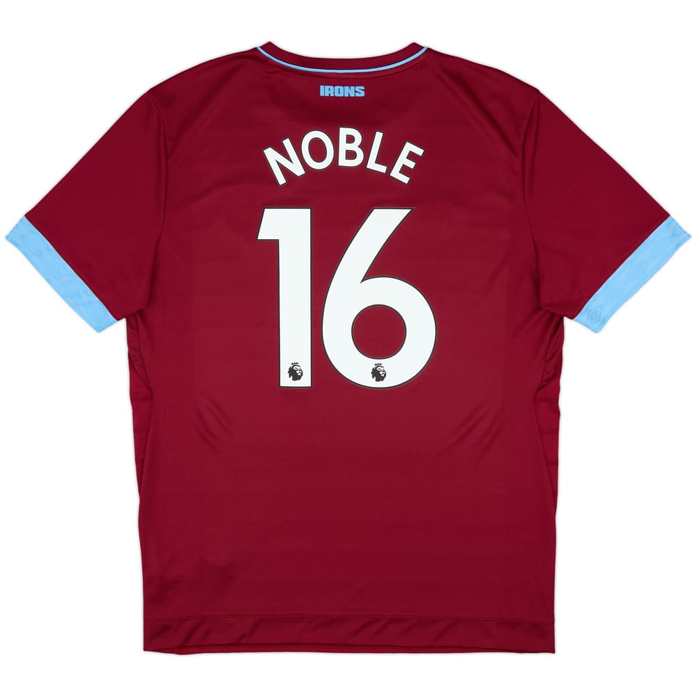 2018-19 West Ham Home Shirt Noble #16 - 10/10 - (XL)