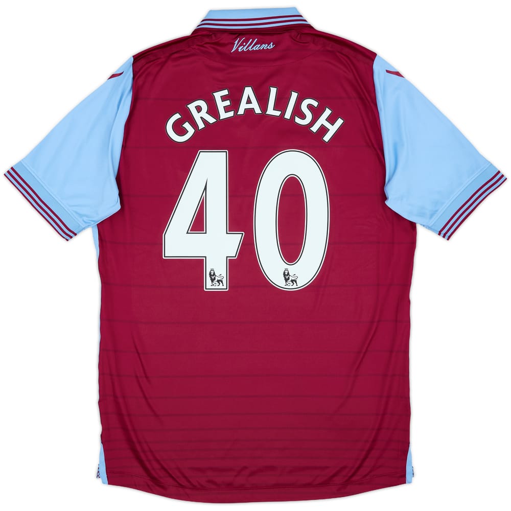 2015-16 Aston Villa Home Shirt Grealish #40 - 7/10 - (M)