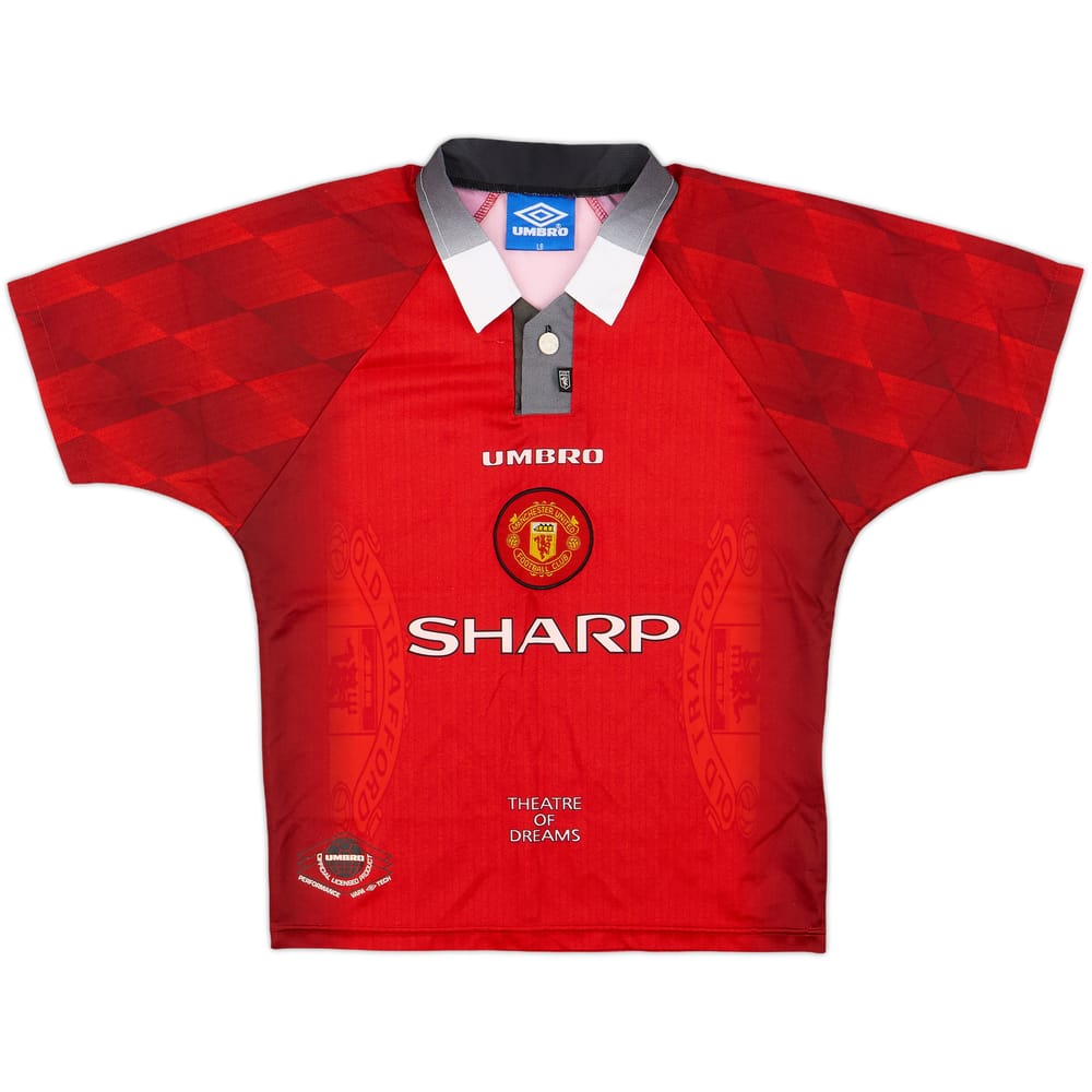 1996-98 Manchester United Home Shirt - 9/10 - (L.Boys)