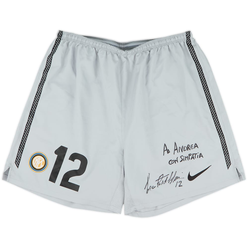 2010-11 Inter Milan Player Issue Signed GK Shorts #12 - 10/10 - (M)