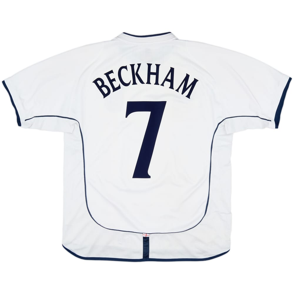 2001-03 England Home Shirt Beckham #7 - 6/10 - (L)
