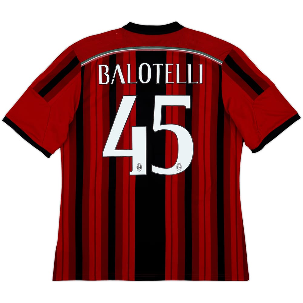 2014-15 AC Milan Home Shirt Balotelli #45 - 9/10 - (XL)