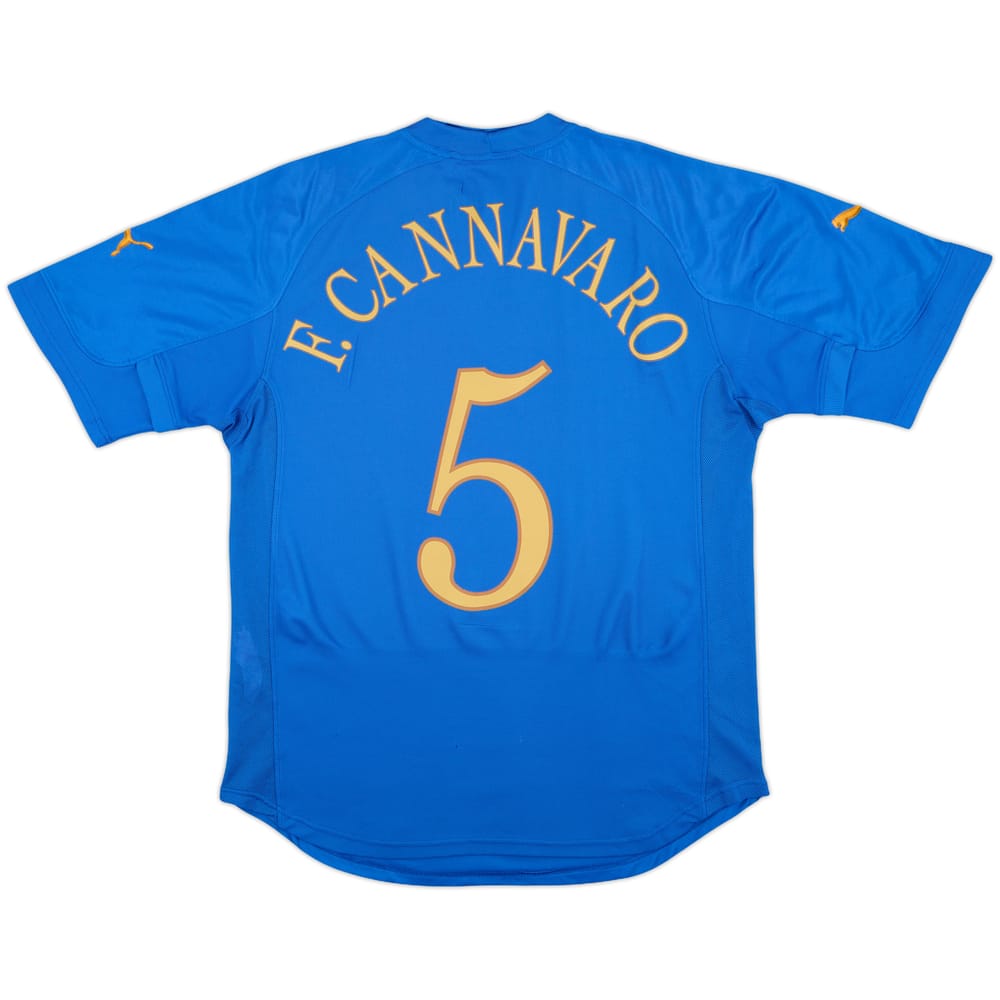 2004-06 Italy Home Shirt F.Cannavaro #5 - 6/10 - (L)