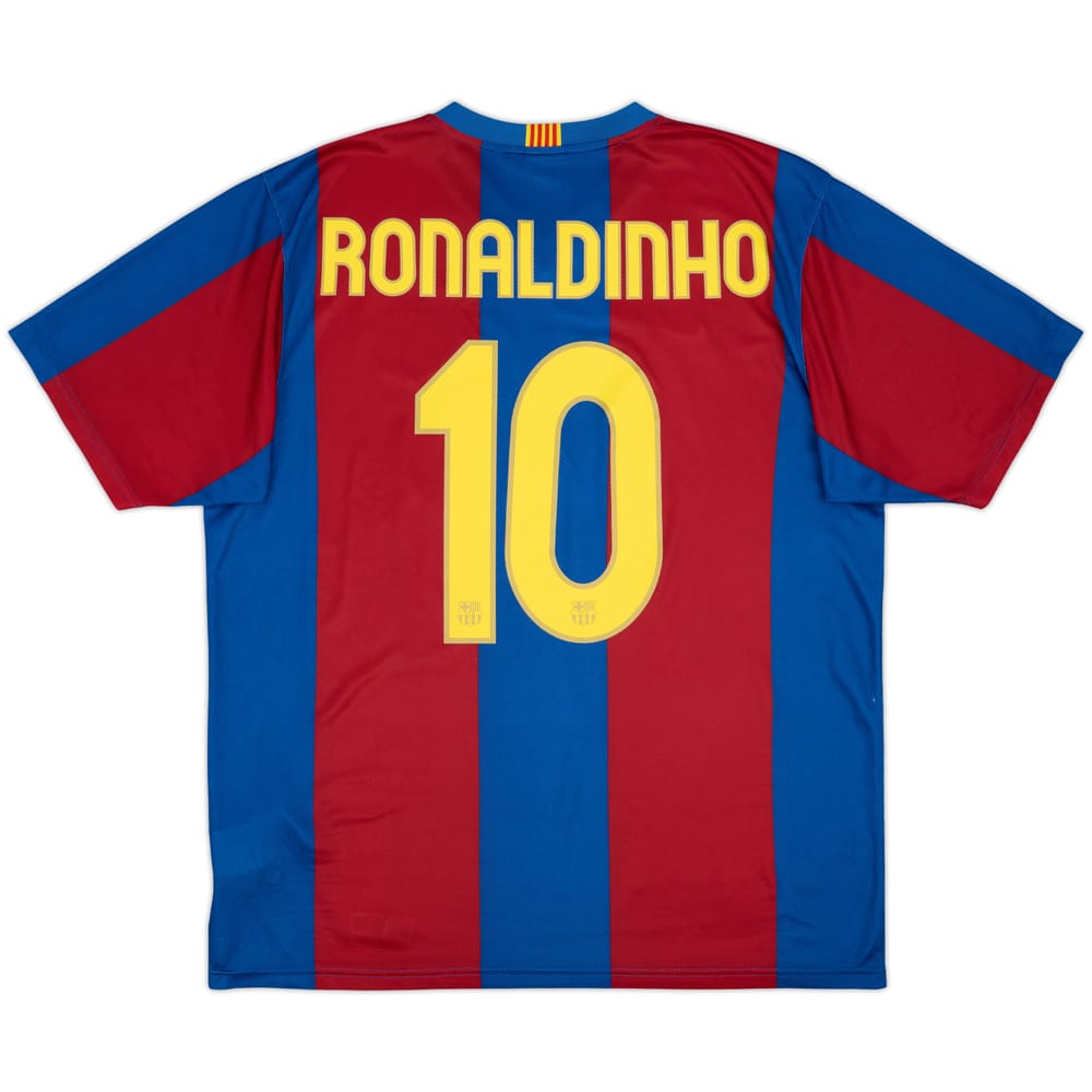 2007-08 Barcelona Basic Home Shirt Ronaldinho #10 - 7/10 - (L)