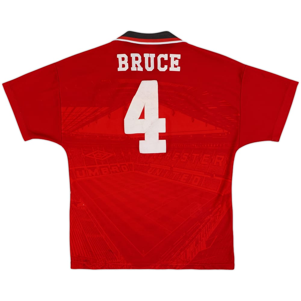 1994-96 Manchester United Home Shirt Bruce #4 - 6/10 - (M)