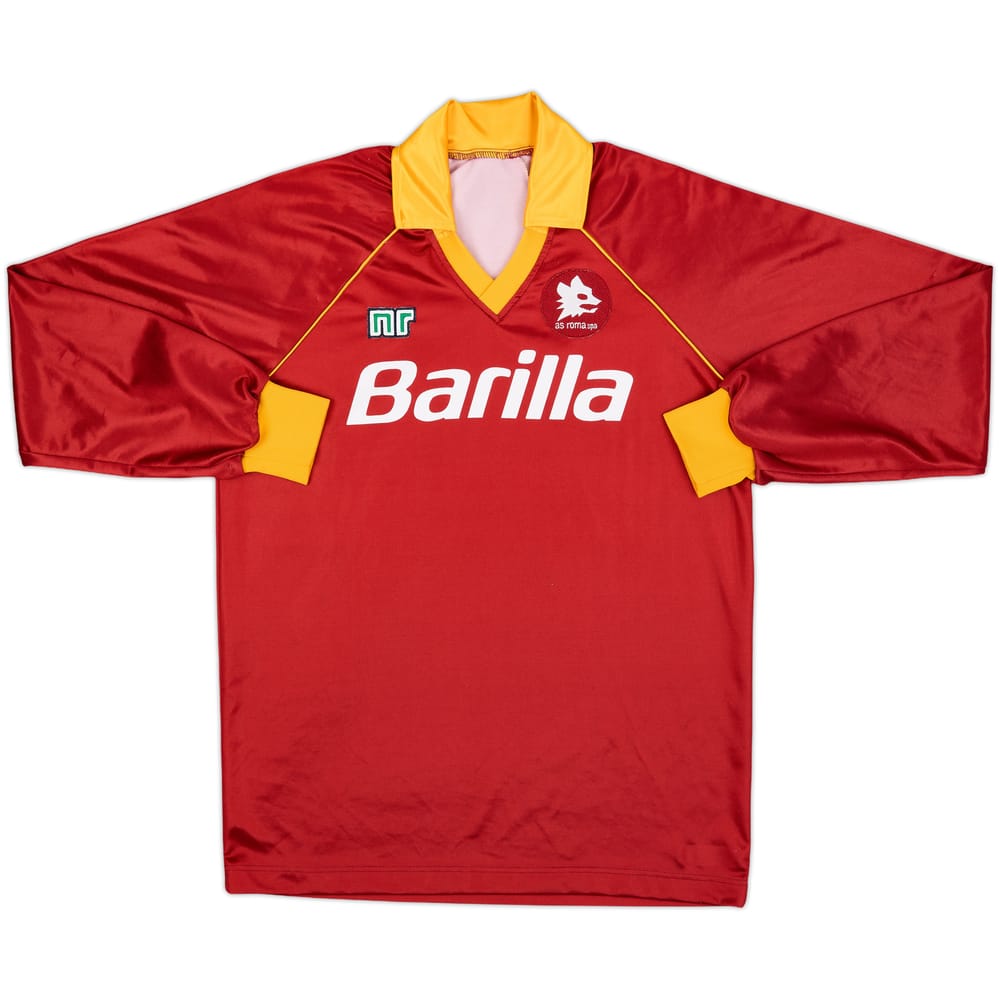 1990-91 Roma Home L/S Shirt - 5/10 - (XL)