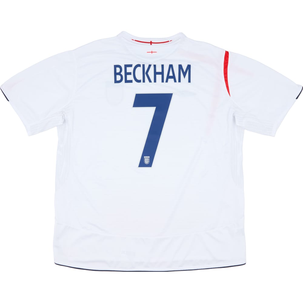 2005-07 England Home Shirt Beckham #7 - 8/10 - (3XL)