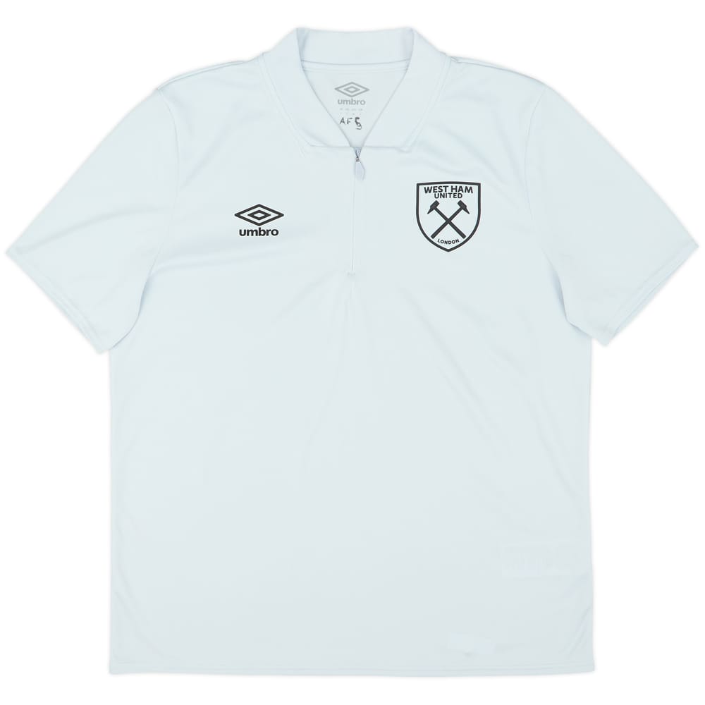 2024-25 West Ham 1/4 Zip Polo Shirt - 8/10 - (L)
