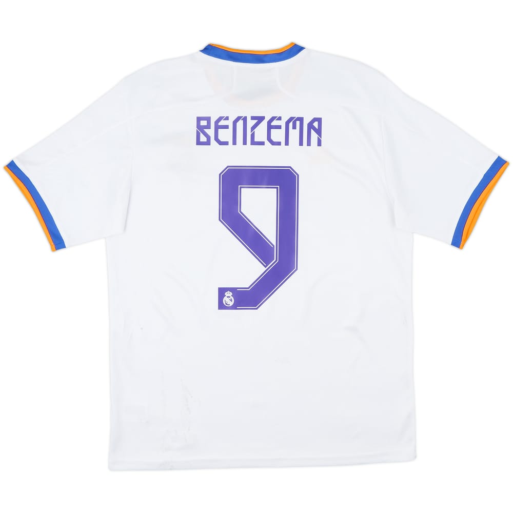 2021-22 Real Madrid Home Shirt Benzema #9 - 7/10 - (XXL)