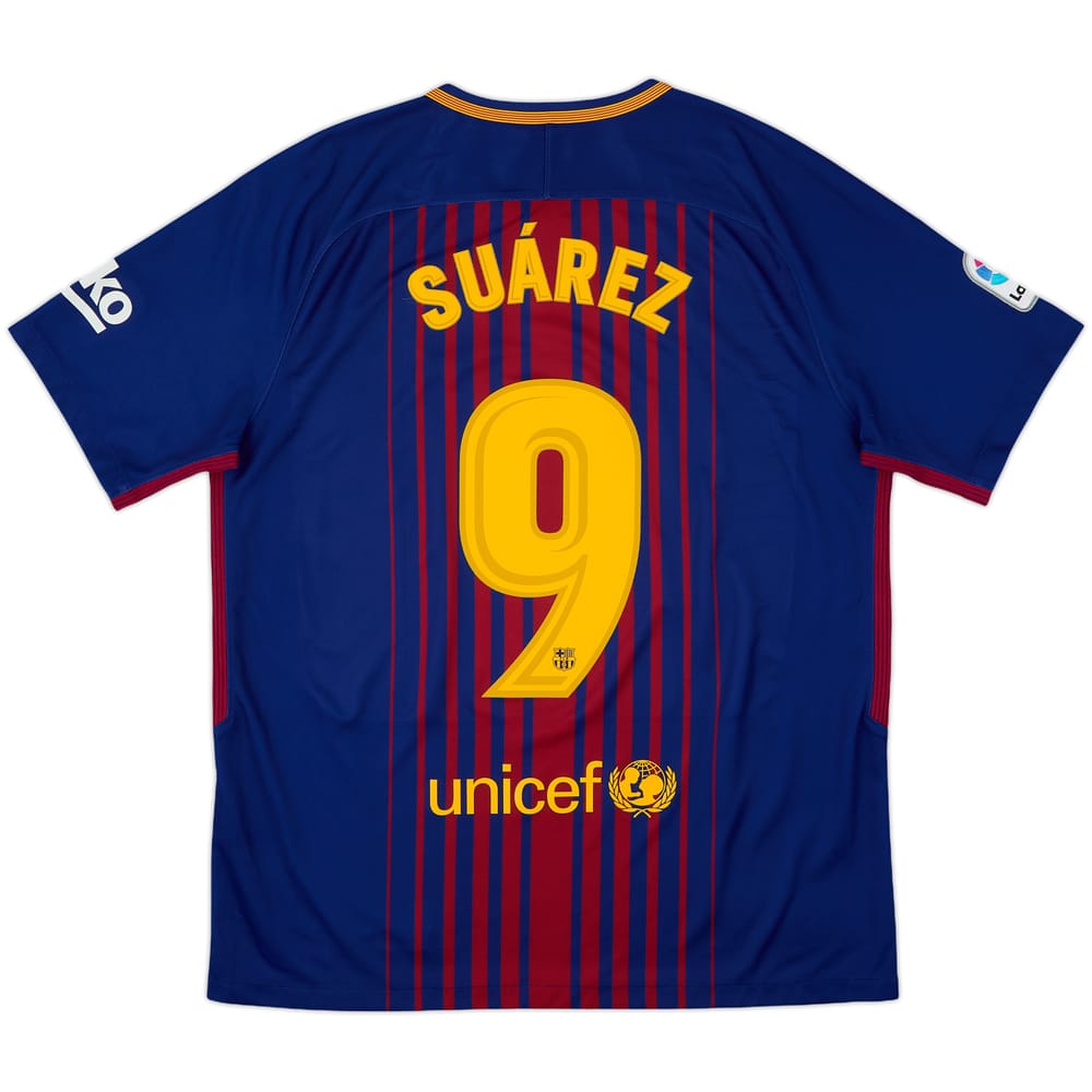 2017-18 Barcelona Home Shirt Suarez #9 - 9/10 - (L)