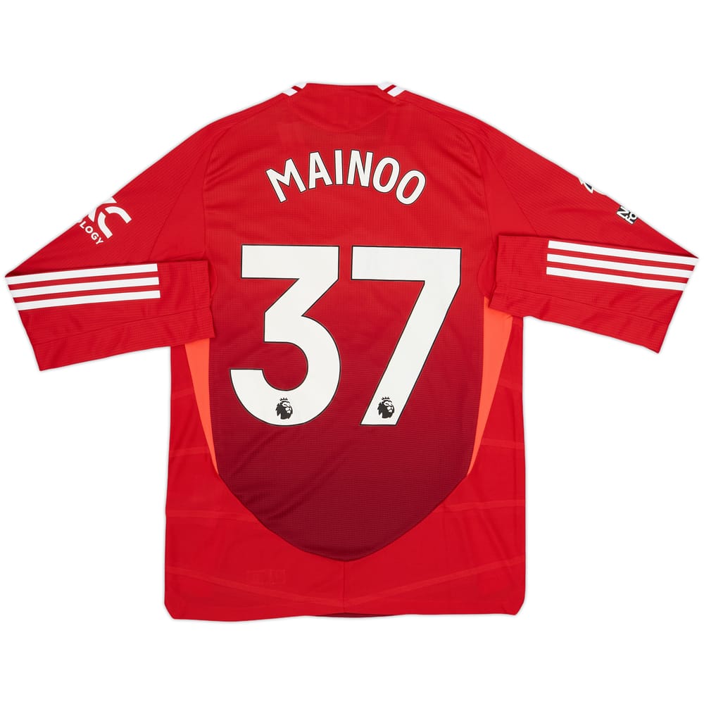 2024-25 Manchester United Authentic Home L/S Shirt Mainoo #37 (M)