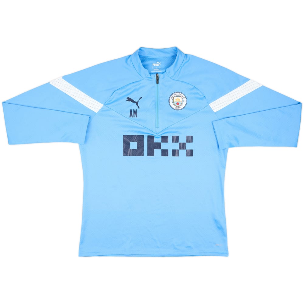 2022-23 Manchester City Puma Staff Issue 1/4 Zip Training Top AM - 8/10 - (L)