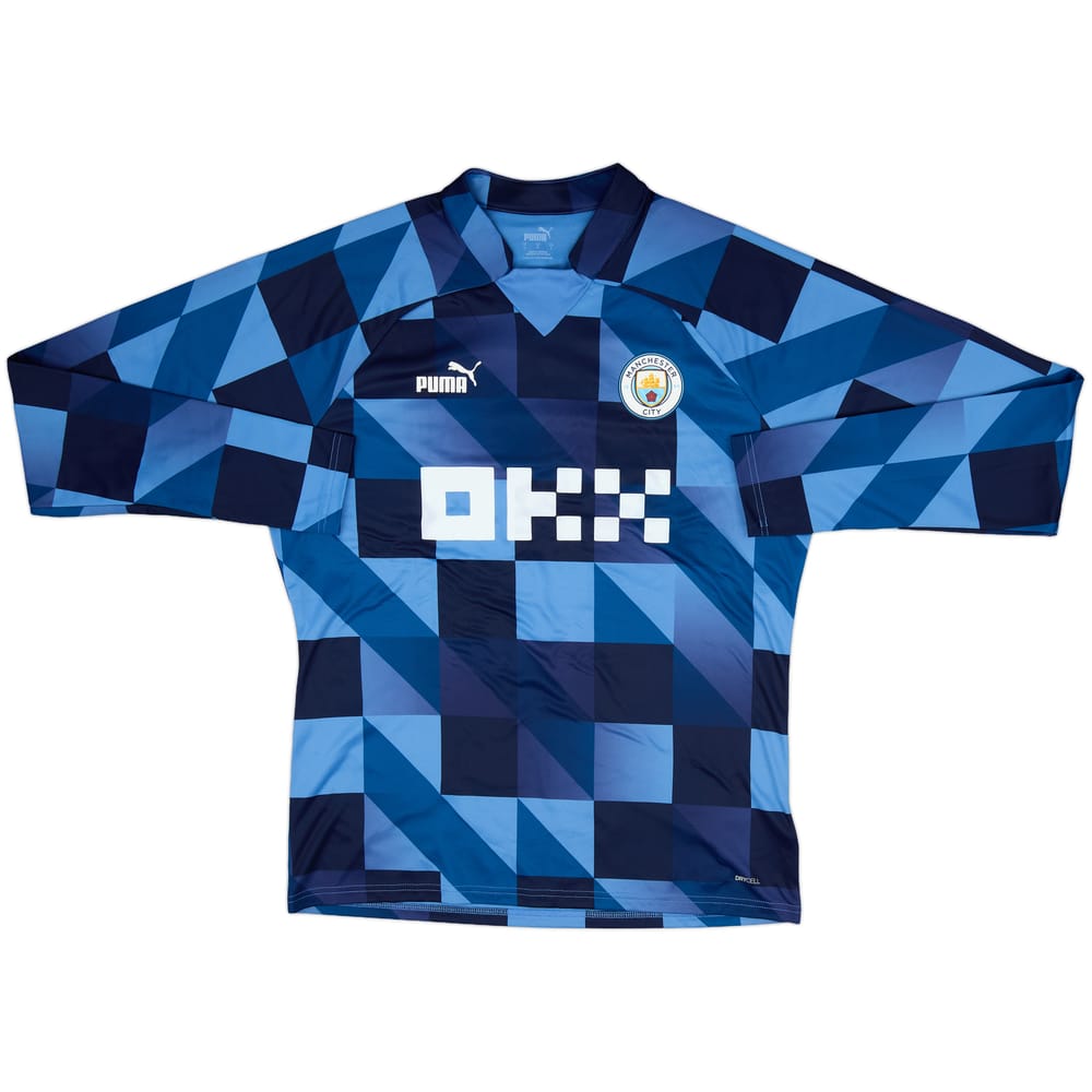 2022-23 Manchester City Puma Pre Match Sweat Top - 6/10 - (L)