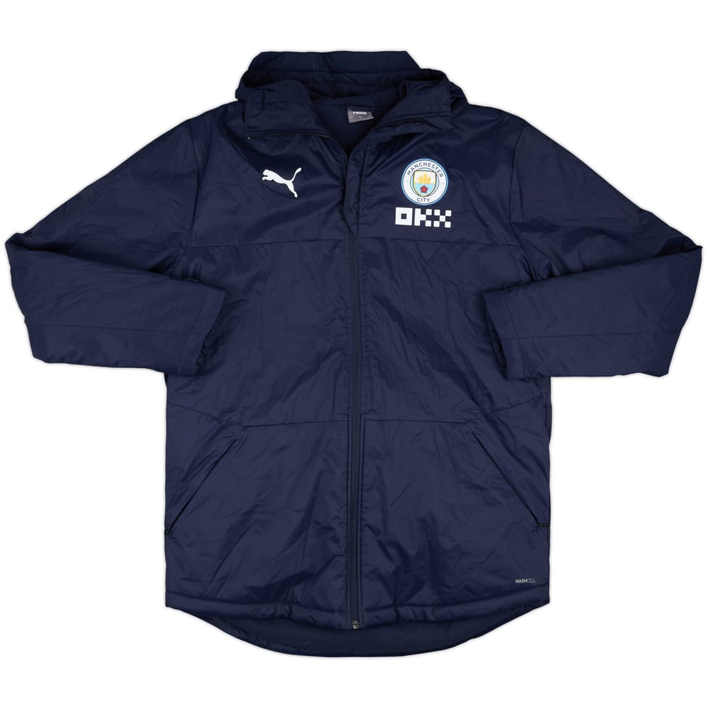 2022-23 Manchester City Puma Hooded Padded Bench Coat - 8/10 - (L)