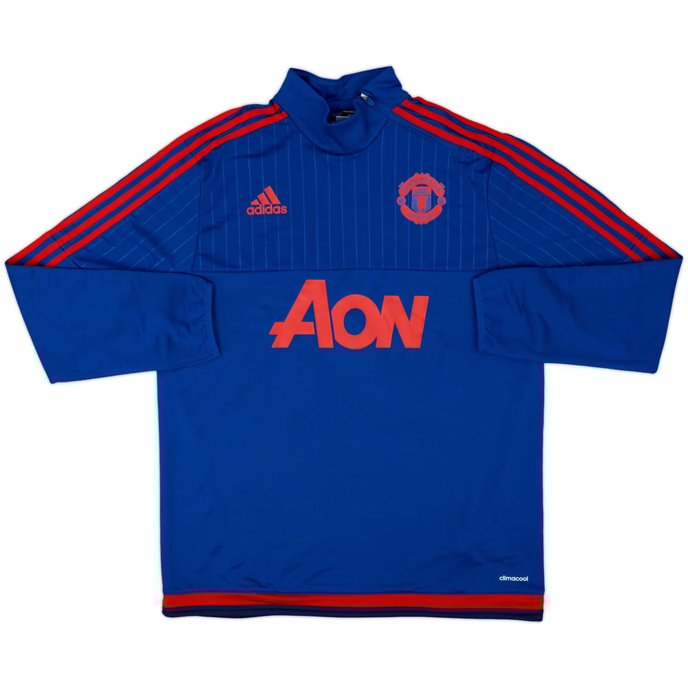 2015-16 Manchester United adidas 1/4 Zip Drill Top - 10/10 - (L)