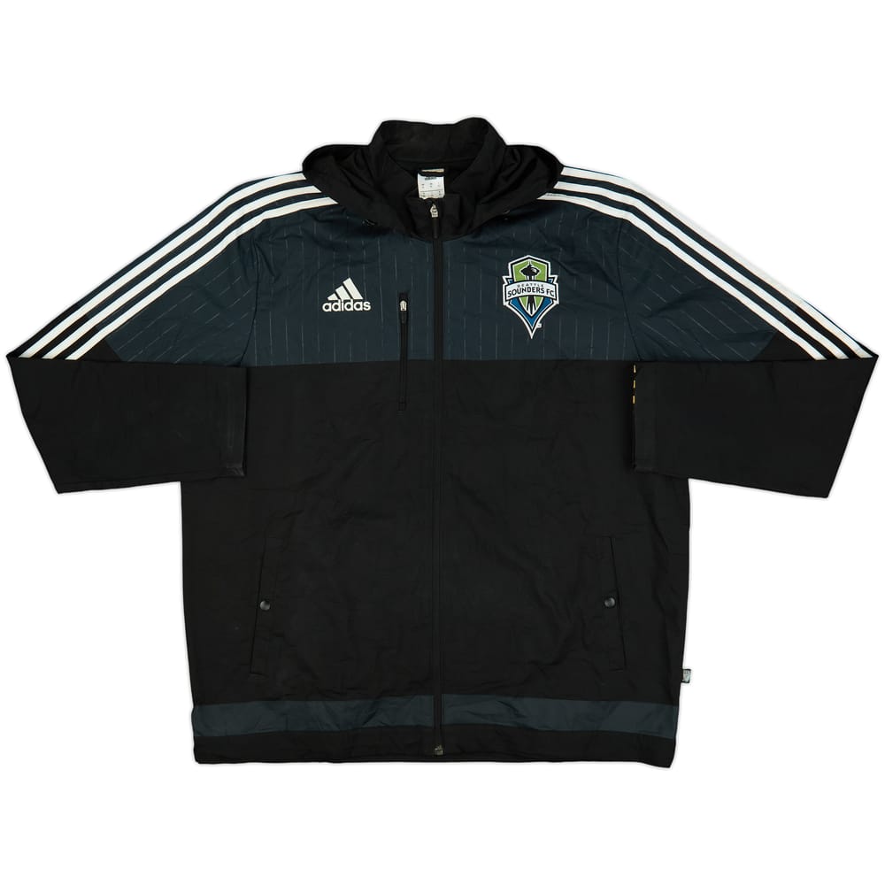 2014-15 Seattle Sounders adidas Hooded Rain Jacket - 7/10 - (XL)