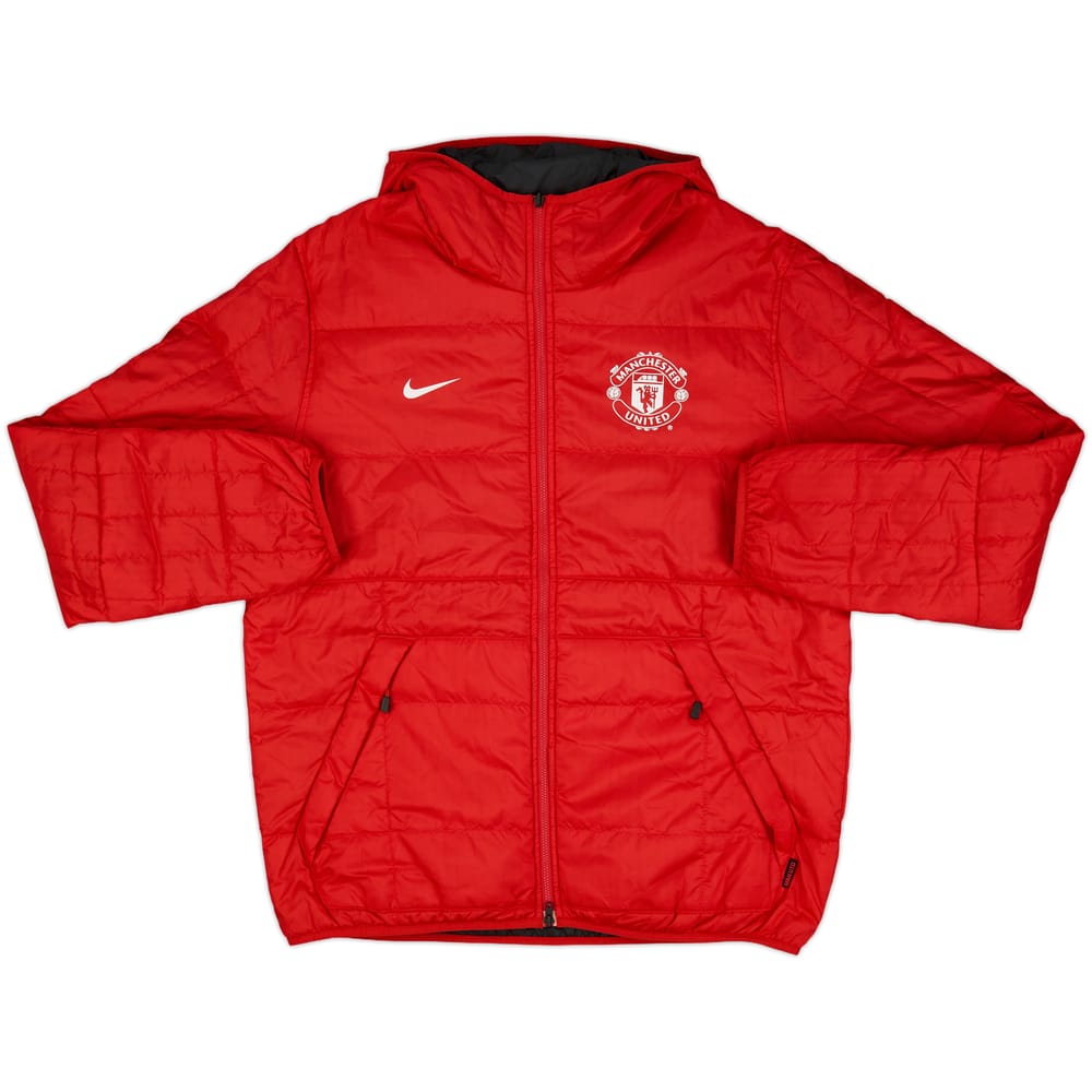 2013-14 Manchester United Nike Reversible Hooded Bench Coat - 9/10 - (XL)