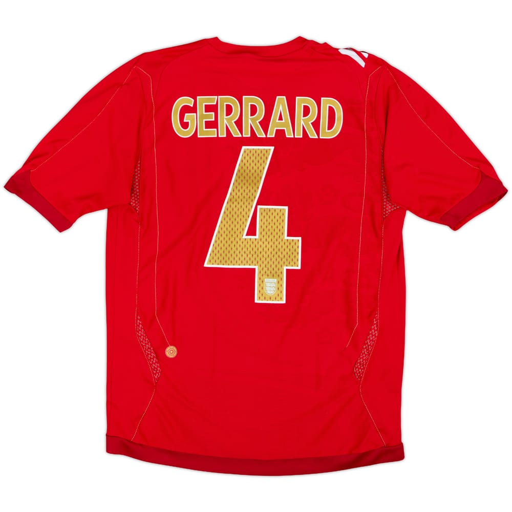 2006-08 England Away Shirt Gerrard #4 - 7/10 - (S)