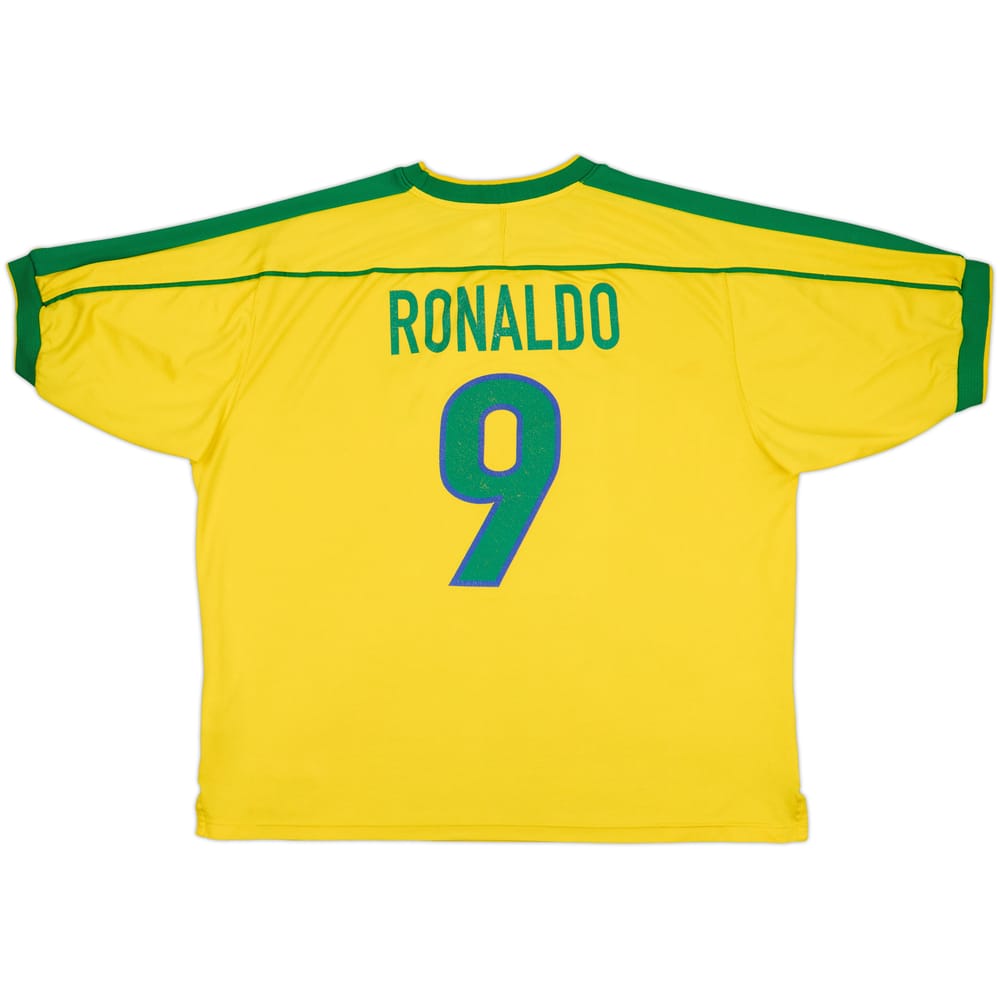 1998-00 Brazil Home Shirt Ronaldo #9 - 6/10 - (XXL)