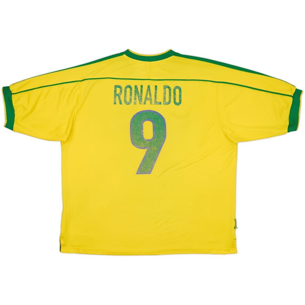 1998-00 Brazil Home Shirt Ronaldo #9 - 6/10 - (XXL)