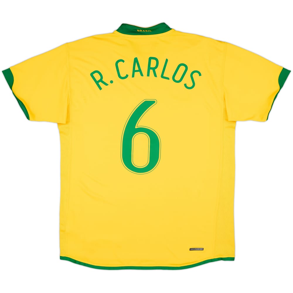 2006-08 Brazil Home Shirt R.Carlos #6 - 10/10 - (L)
