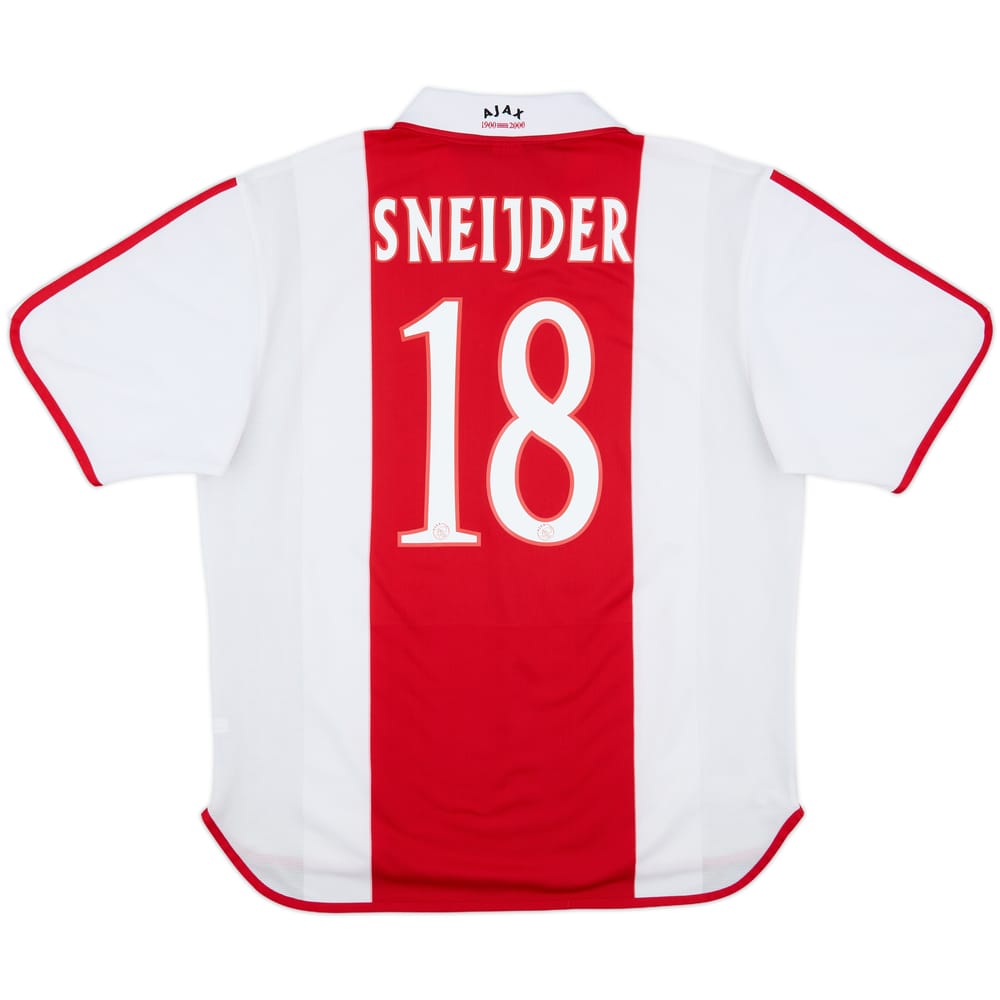 2000-01 Ajax Centenary Home Shirt Sneijder #18 - 9/10 - (XL)