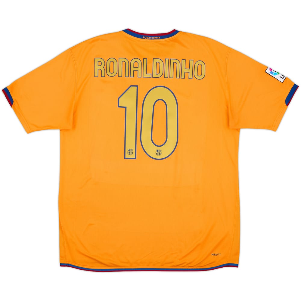 2006-08 Barcelona Away Shirt Ronaldinho #10 - 6/10 - (XL)