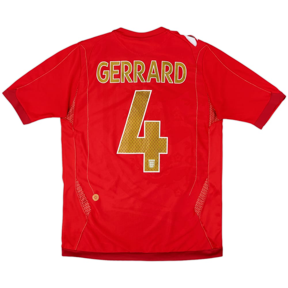 2006-08 England Away Shirt Gerrard #4 - 6/10 - (S)