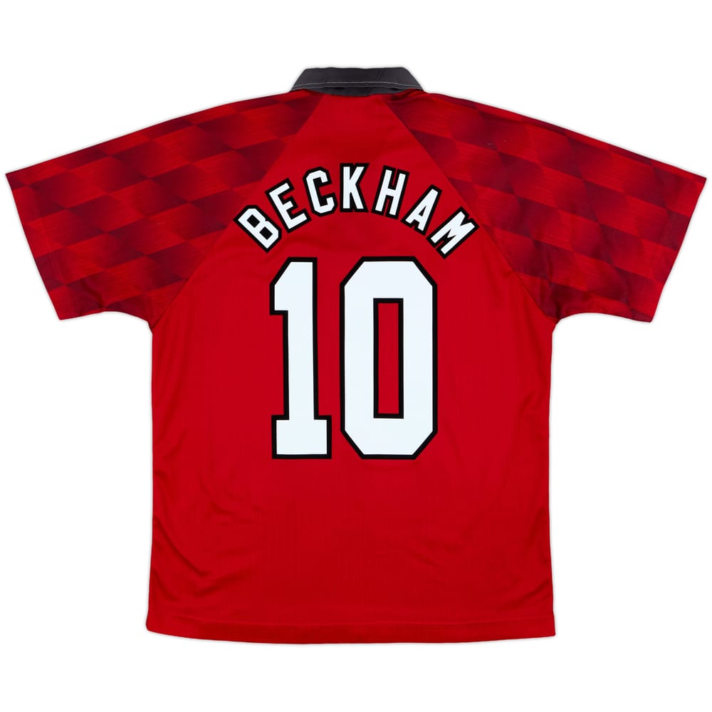 1996-98 Manchester United Home Shirt Beckham #10 - 8/10 - (L)