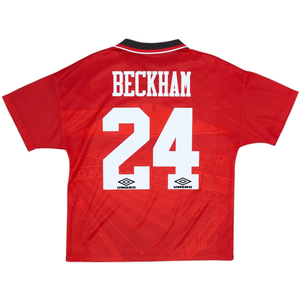 1994-96 Manchester United Home Shirt Beckham #24 - 9/10 - (M)