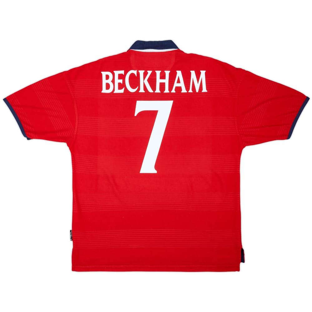 1999-01 England Away Shirt Beckham #7 - 6/10 - (L)