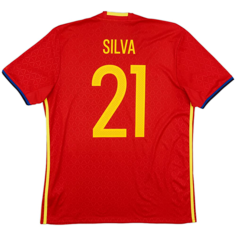 2016-17 Spain Home Shirt Silva #21 - 8/10 - (L)