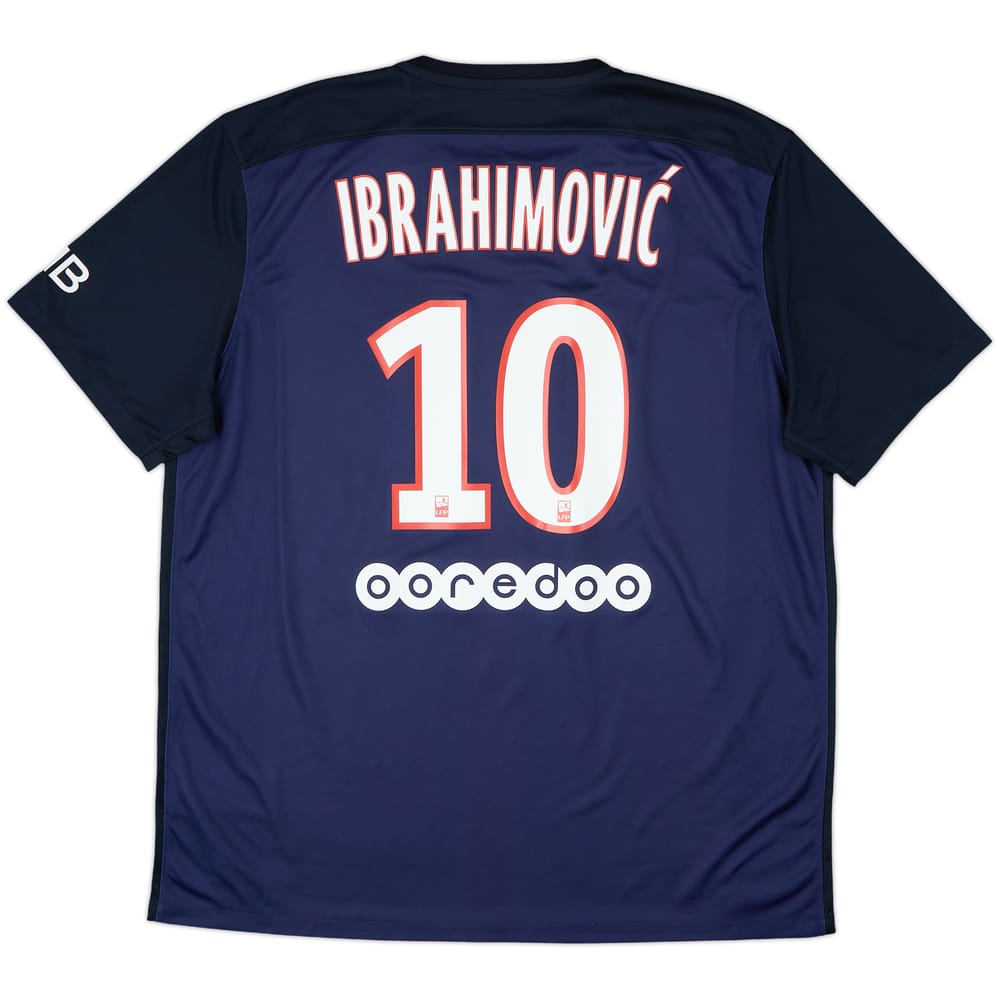 2015-16 Paris Saint-Germain Home Shirt Ibrahimovic #10 - 7/10 - (XL)