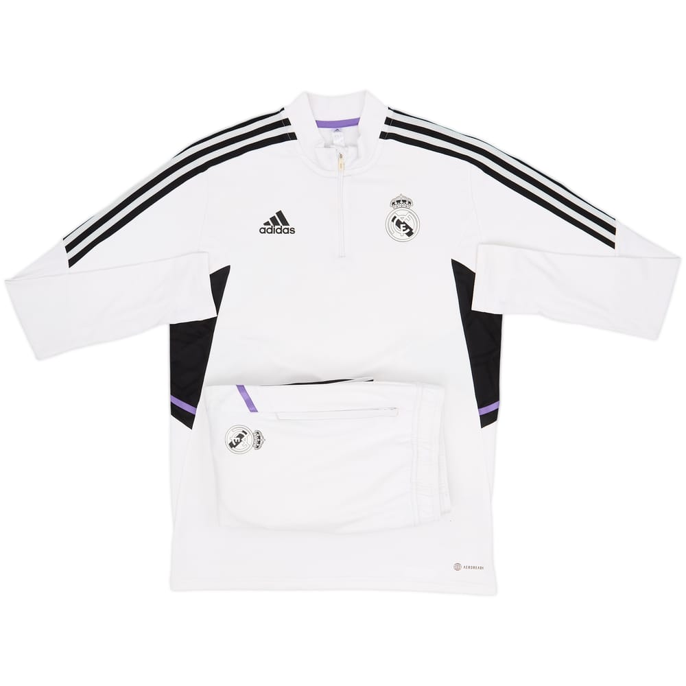 2022-23 Real Madrid adidas 1/4 Zip Tracksuit - 5/10 - (M)