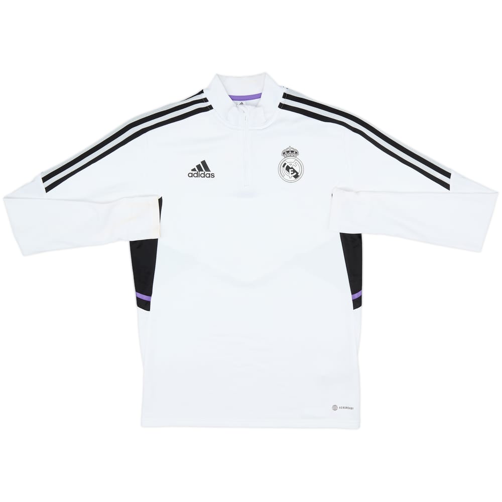2022-23 Real Madrid adidas 1/4 Zip Training Top - 9/10 - (S)