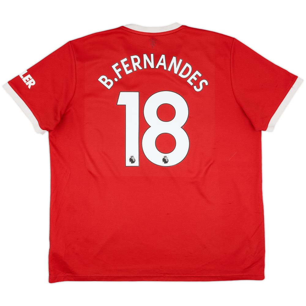 2021-22 Manchester United Home Shirt B.Fernandes #18 - 8/10 - (XXL)