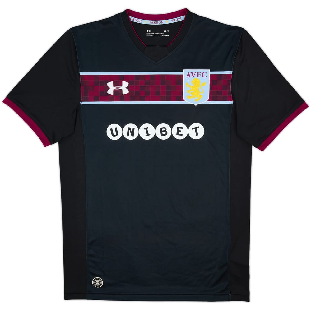 2017-18 Aston Villa Signed Away Shirt Downs - 10/10 - (M)