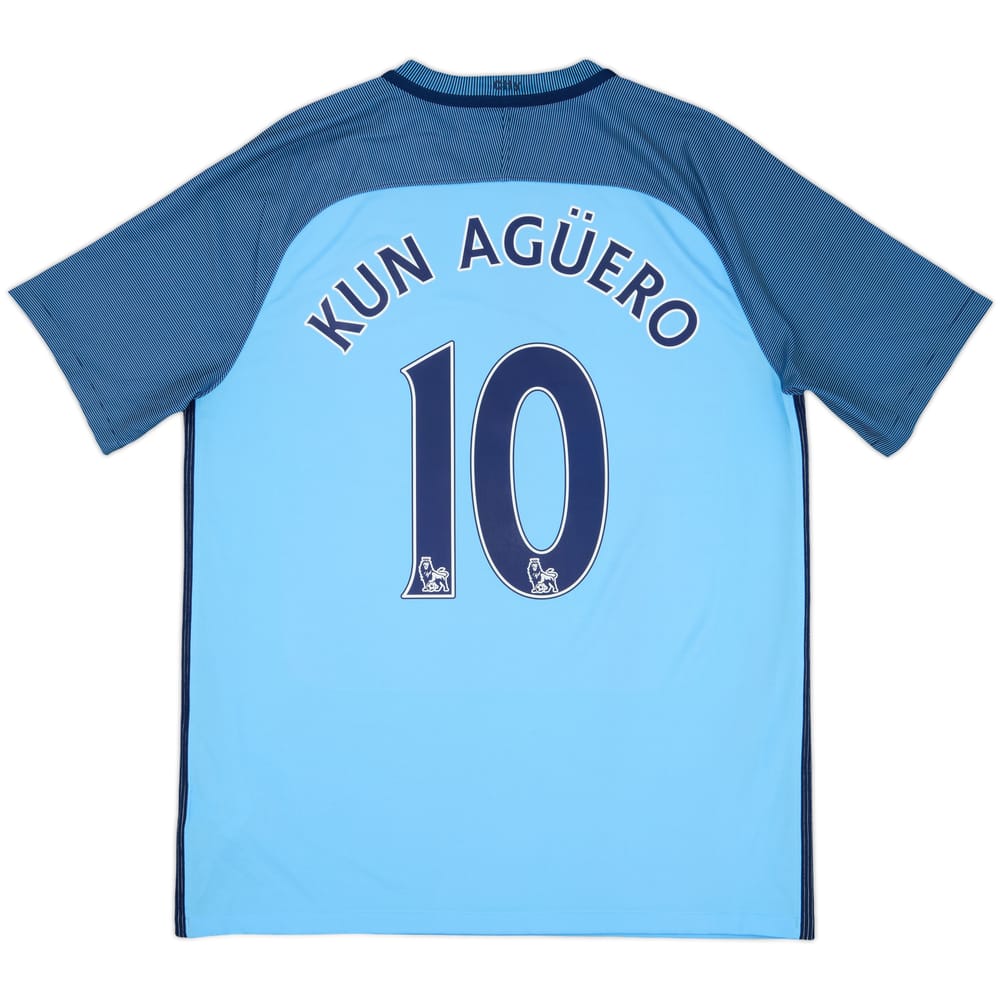2016-17 Manchester City Home Shirt Kun Aguero #10 - 10/10 - (L)