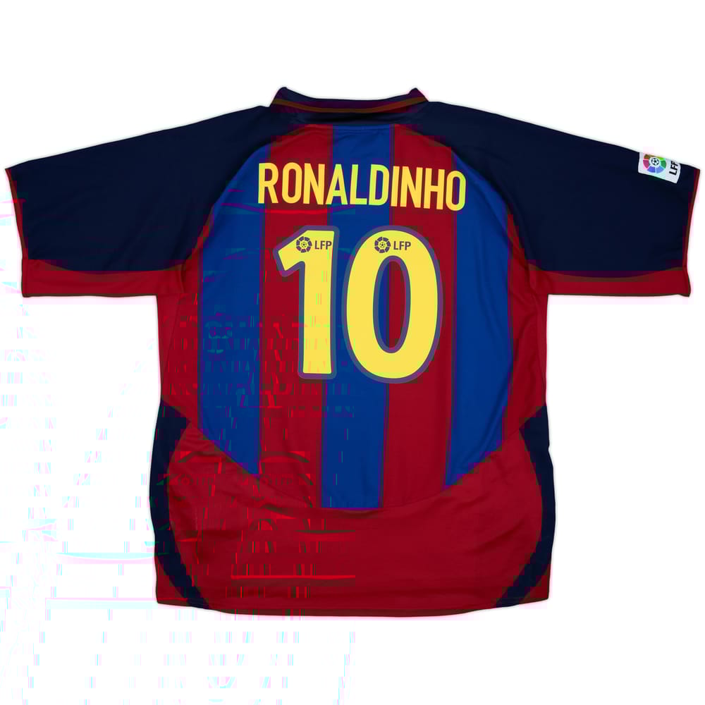2003-04 Barcelona Home Shirt Ronaldinho #10 - 9/10 - (XXL)