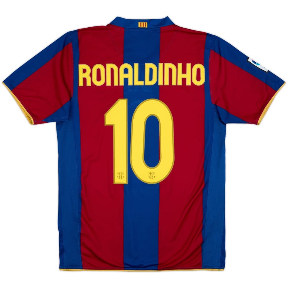 2007-08 Barcelona Home Shirt Ronaldinho #10 - 7/10 - (M)