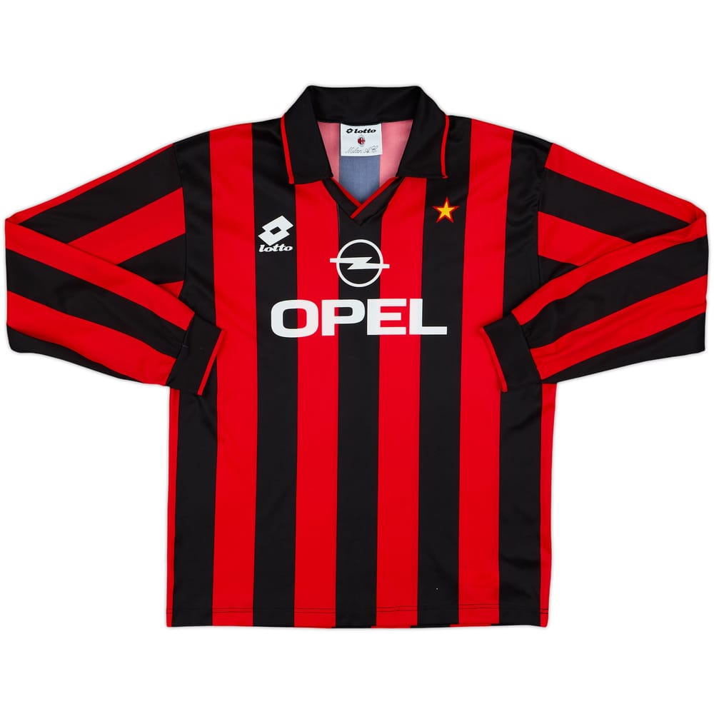 1994-95 AC Milan Home L/S Shirt - 5/10 - (XL.Boys)