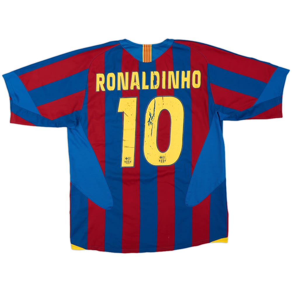 2005-06 Barcelona Home Shirt Ronaldinho #10 - 5/10 - (L)
