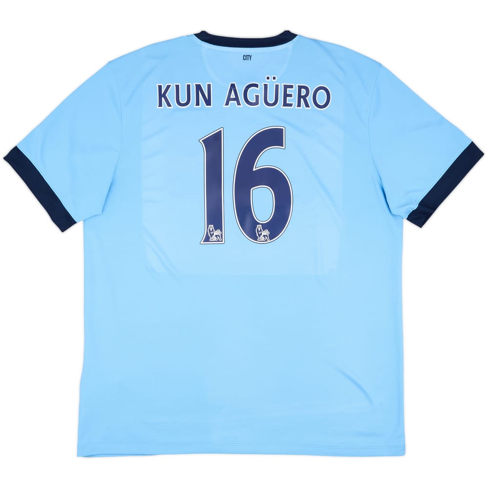2014-15 Manchester City Home Shirt Kun Aguero #16 - 6/10 - (XXL)