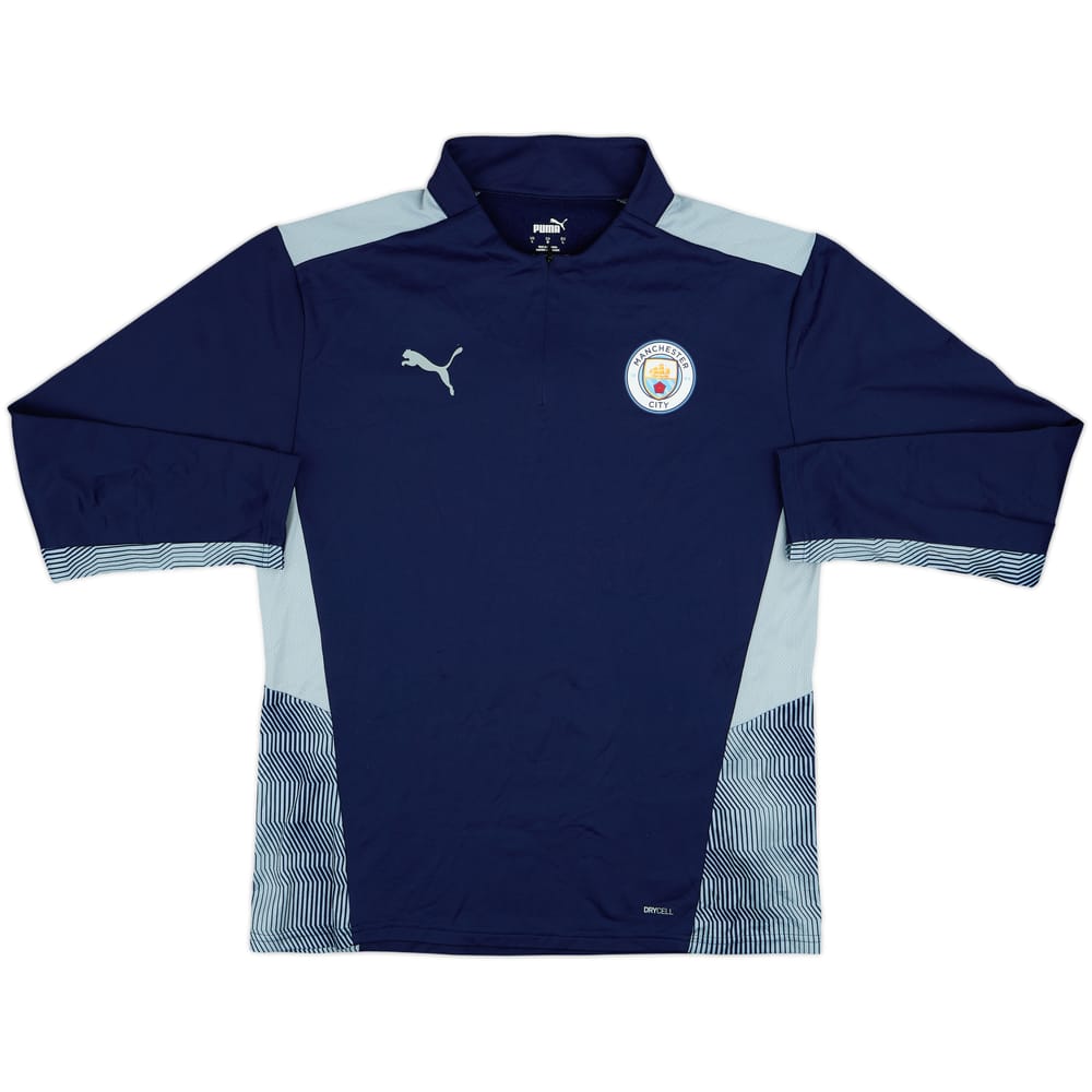 2021-22 Manchester City Puma 1/4 Zip Training Top - 8/10 - (L)