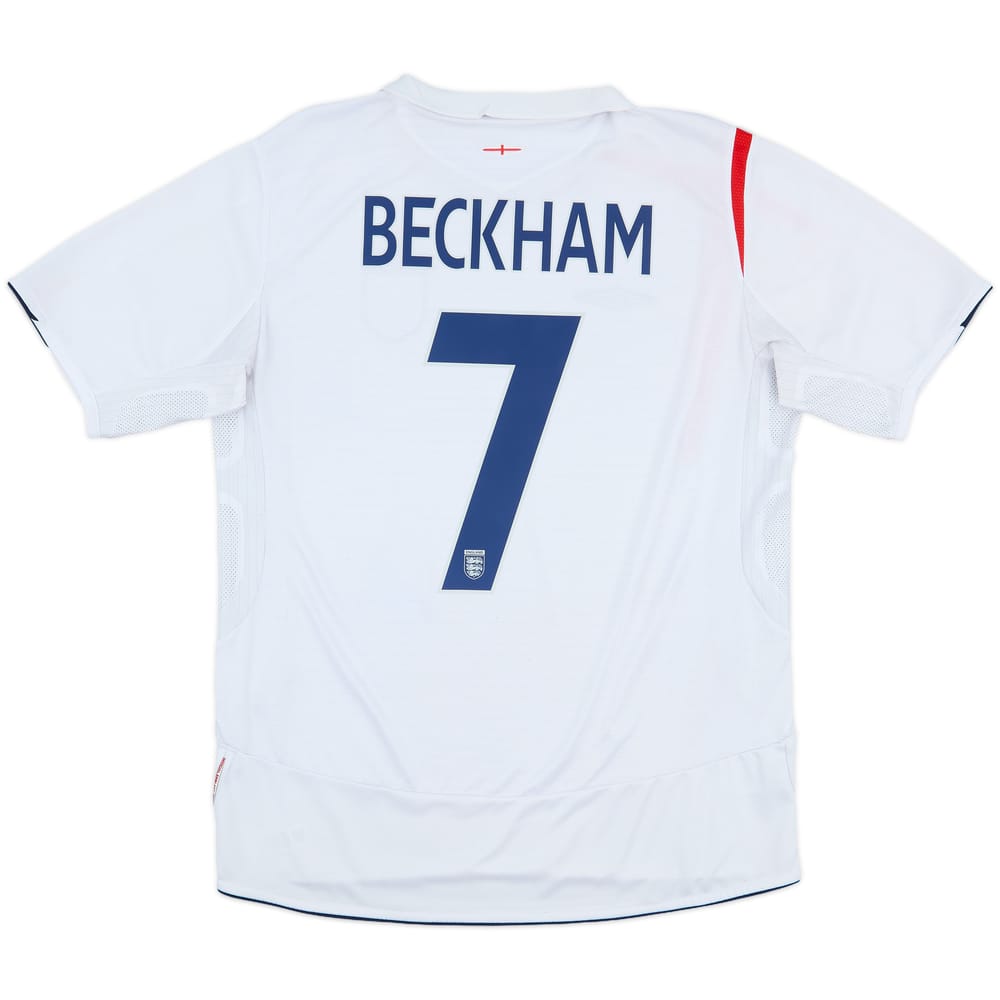 2005-07 England Home Shirt Beckham #7 - 5/10 - (L)