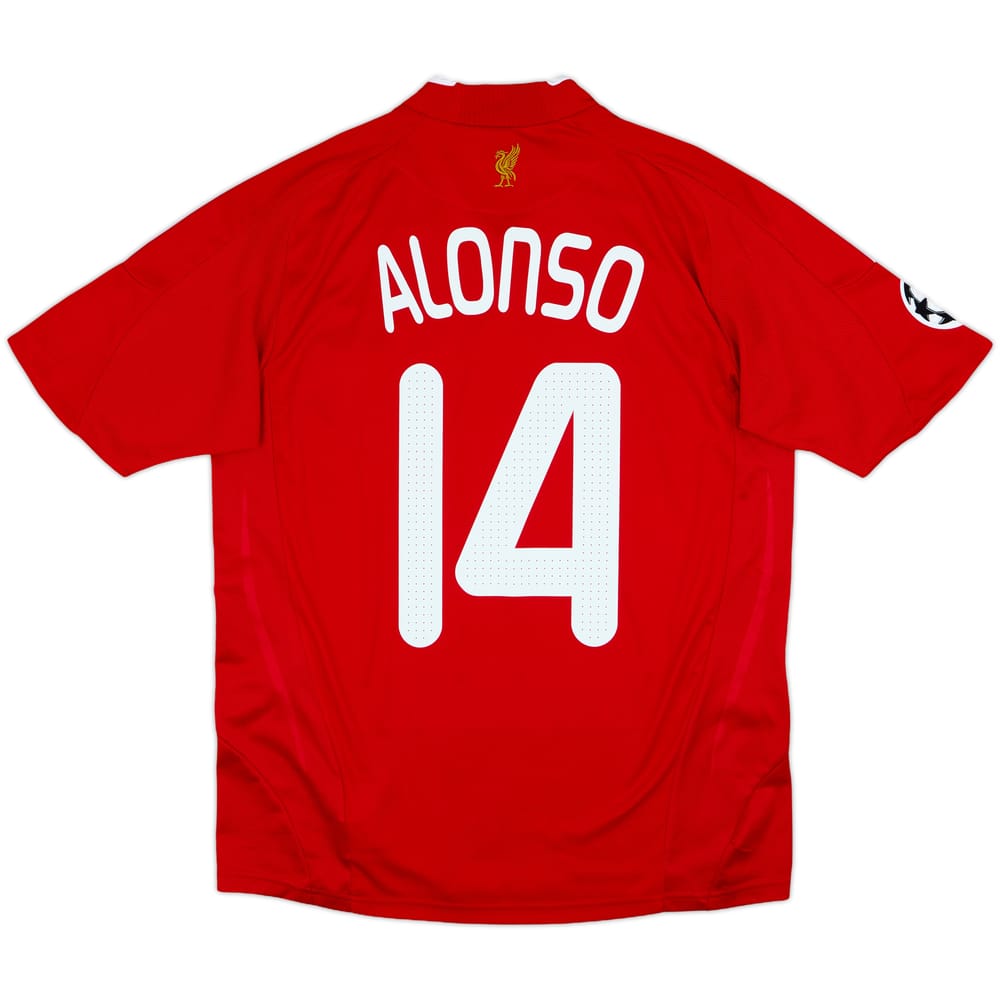 2008-10 Liverpool Home Shirt Alonso #14 - 8/10 - (XL.Boys)