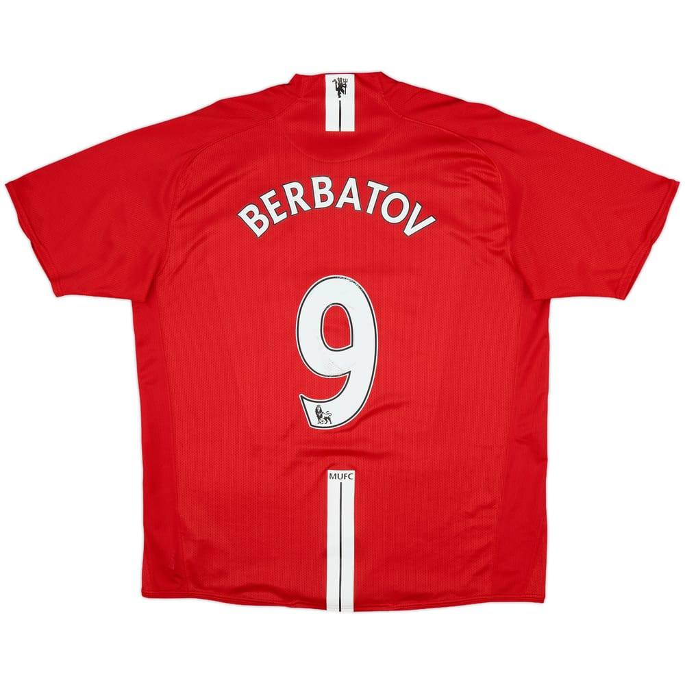 2007-09 Manchester United Home Shirt Berbatov #9 - 6/10 - (XL)